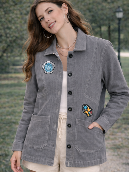 Space Patch Grey Utility Jacket Female