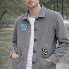 Space Patch Grey Utility Jacket Male