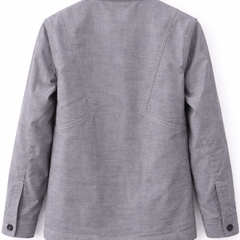 Washed Grey Utility Jacket with Embroidered Patch Back