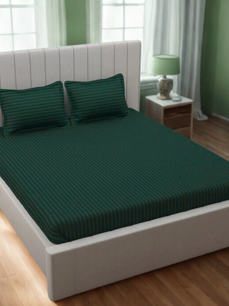 Green Stripe & Sage Bedsheet
