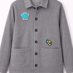 Space Patch Grey Utility Jacket Front