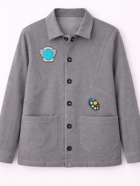 Space Patch Grey Utility Jacket Front