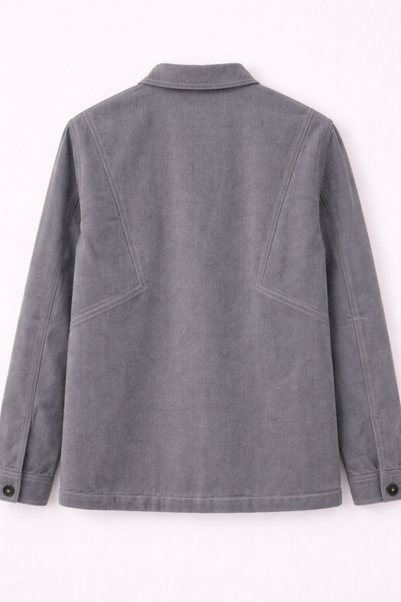 Heart Patch Grey Utility Jacket Back