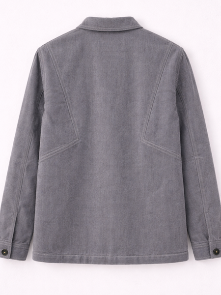 Heart Patch Grey Utility Jacket Back