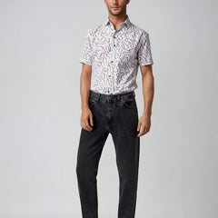 Abstract Line Art Print Men's Shirt
