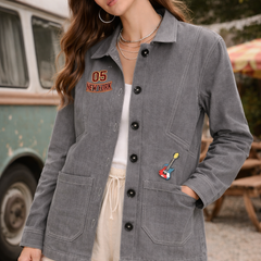 New York Patch Grey Utility Jacket Female