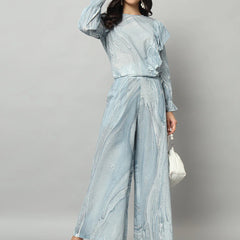 Abstract Ruffle Top Co-ord Set