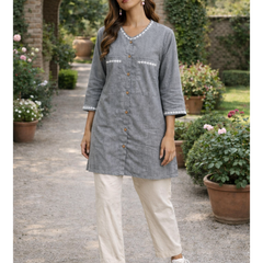 Serene Bloom Straight Shirts Grey