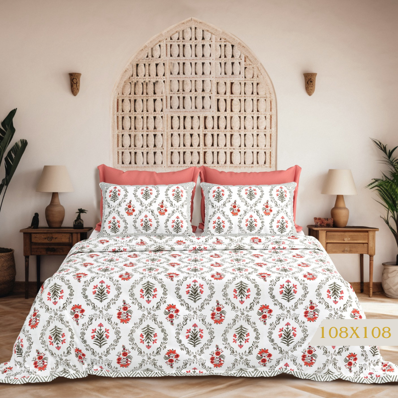 Regal Blossom Jaal Bedsheet