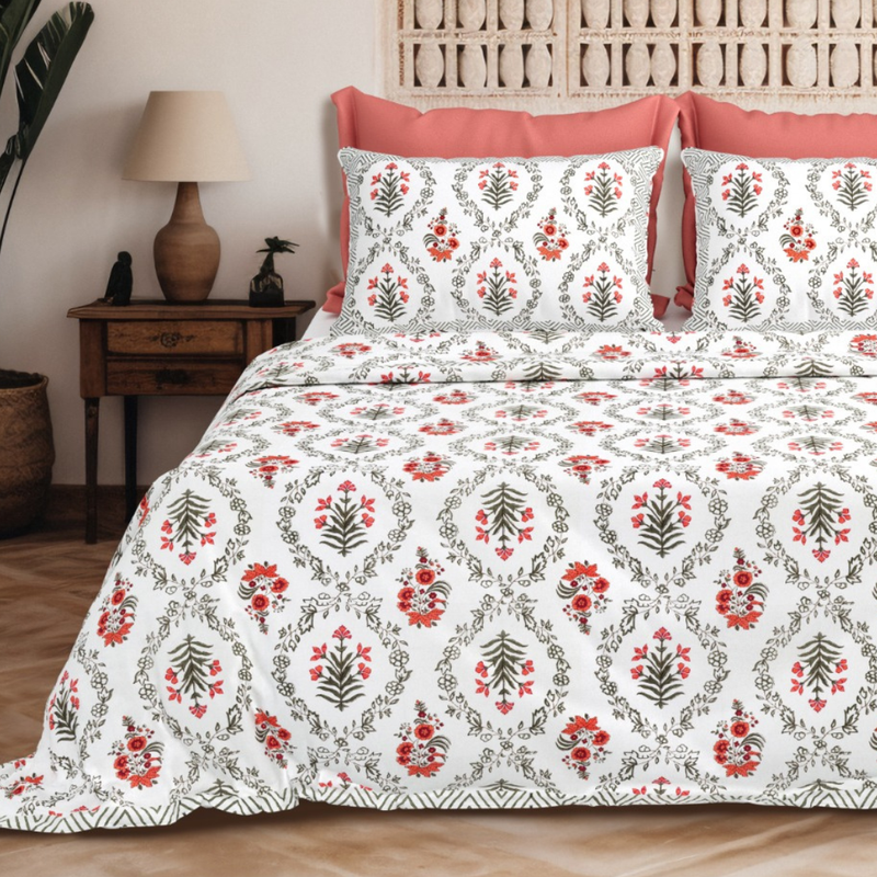 Regal Blossom Jaal Bedsheet