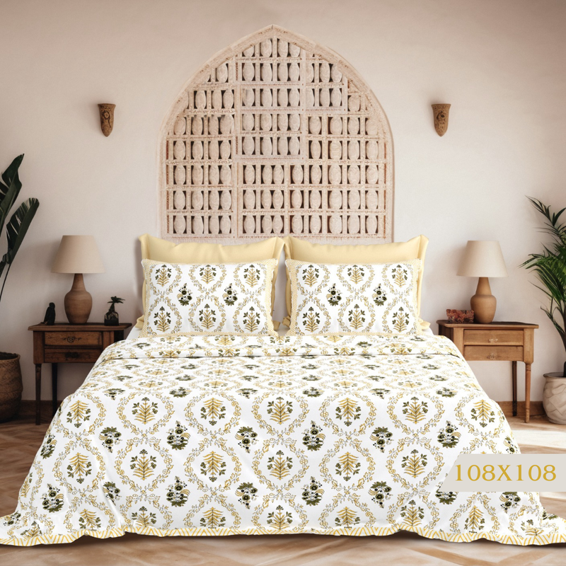 Regal Blossom Jaal Bedsheet