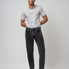 Abstract Line Art Print Men's Shirt