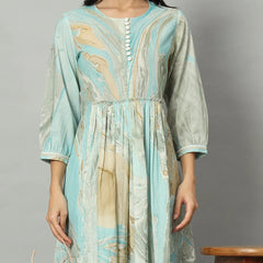 Pastel Marble Elegance – Flowy Dress