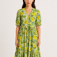 Floral midi sleeve dress