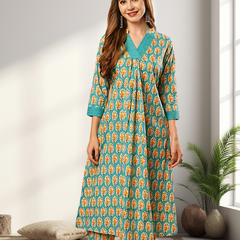 A-Line Planted Kurta With Pant