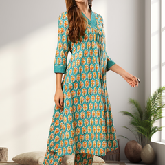 A-Line Planted Kurta With Pant