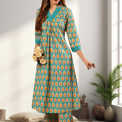A-Line Planted Kurta With Pant