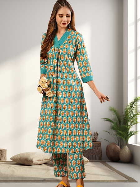 A-Line Planted Kurta With Pant