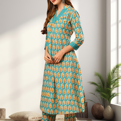 A-Line Planted Kurta With Pant