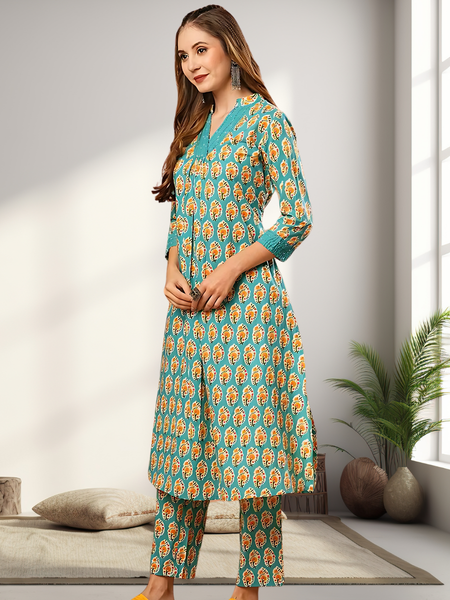 A-Line Planted Kurta With Pant
