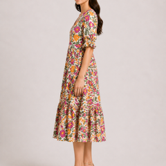 Floral midi sleeve dress