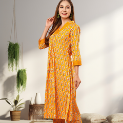 A-Line Planted Kurta With Pant