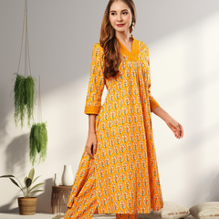 A-Line Planted Kurta With Pant