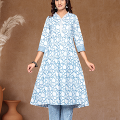 Blue Bliss Printed Kurti