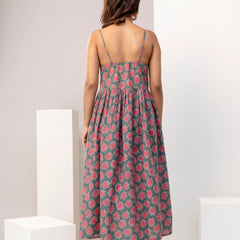Dusty Sage Strappy Midi Dress