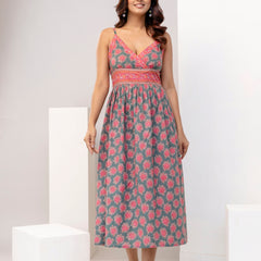 Dusty Sage Strappy Midi Dress