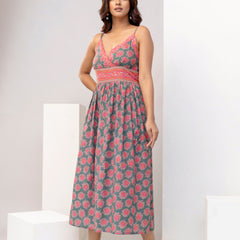 Dusty Sage Strappy Midi Dress