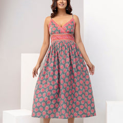 Dusty Sage Strappy Midi Dress