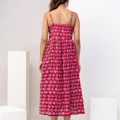 Scarlet Charm Strappy Midi Dress