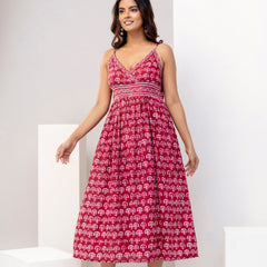 Scarlet Charm Strappy Midi Dress