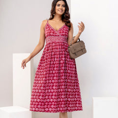 Scarlet Charm Strappy Midi Dress