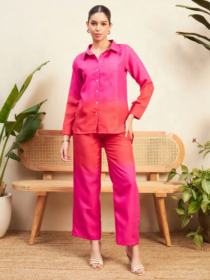 Red Serenity Ombre Co-ord Set