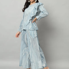 Abstract Ruffle Top Co-ord Set