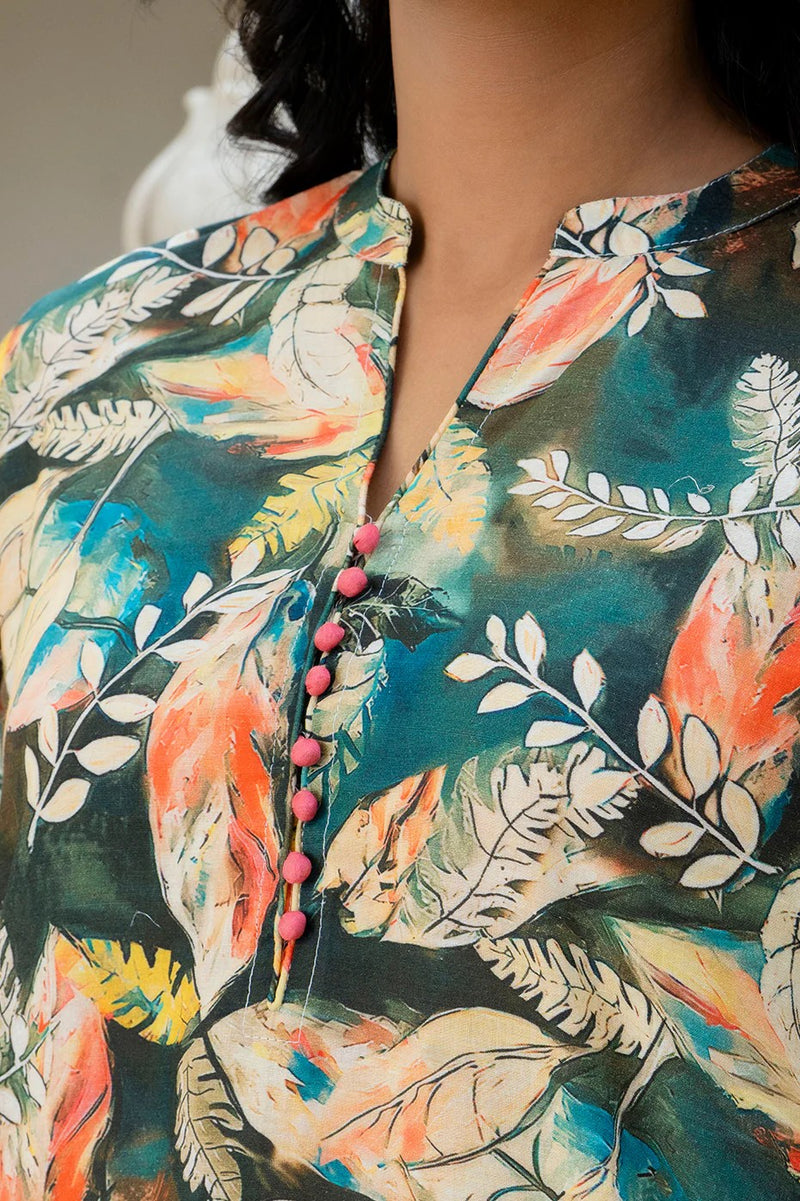 Dusky Feather Print Co-ord Set