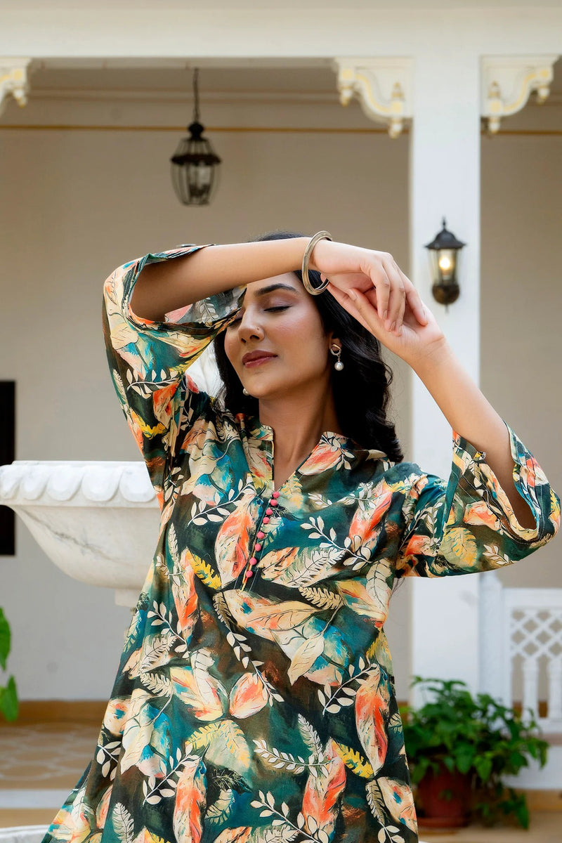 Dusky Feather Print Co-ord Set
