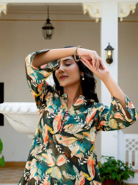 Dusky Feather Print Co-ord Set