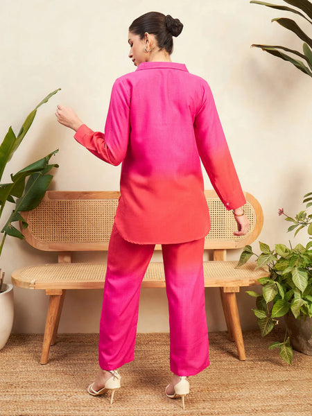 Red Serenity Ombre Co-ord Set