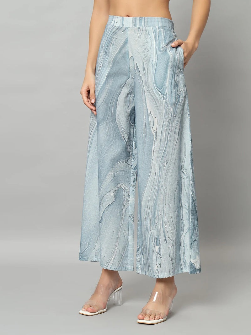Abstract Ruffle Top Co-ord Set