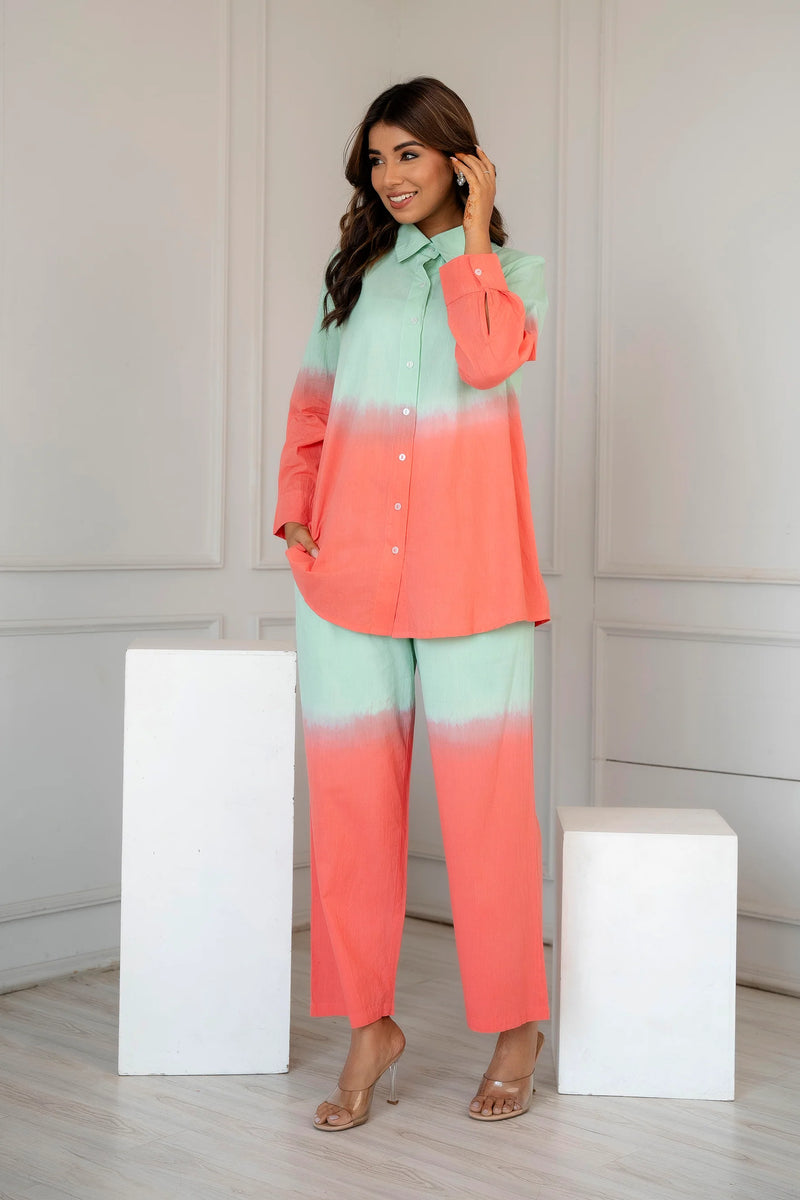 Peachy Glow Ombre Co-ord Set