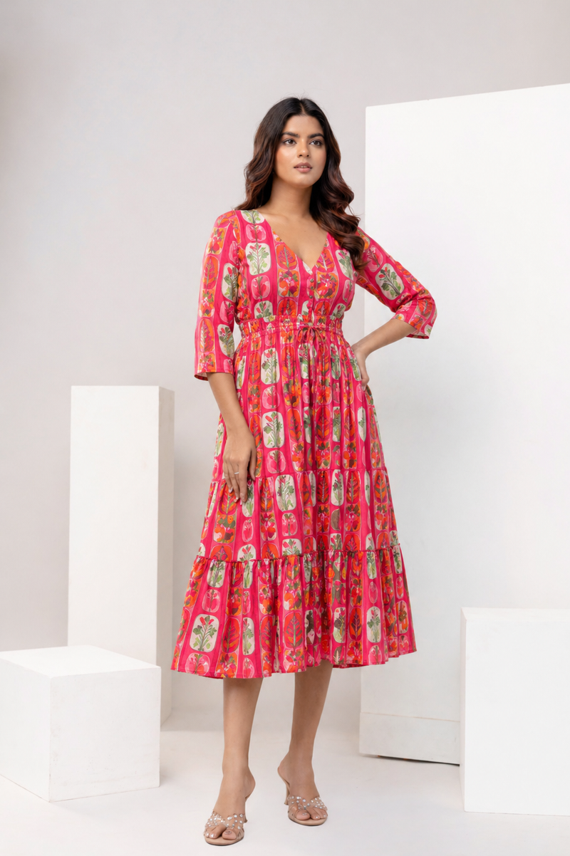 candy bloom midi dress