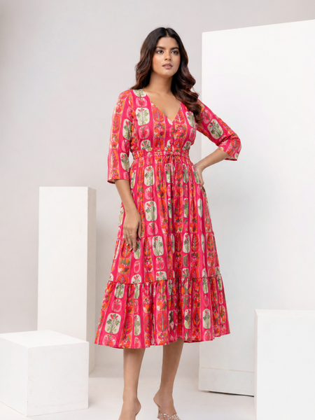 candy bloom midi dress