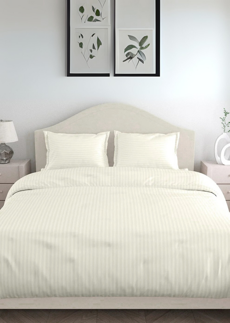 Cream Striped Bedsheet