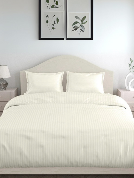 Cream Striped Bedsheet