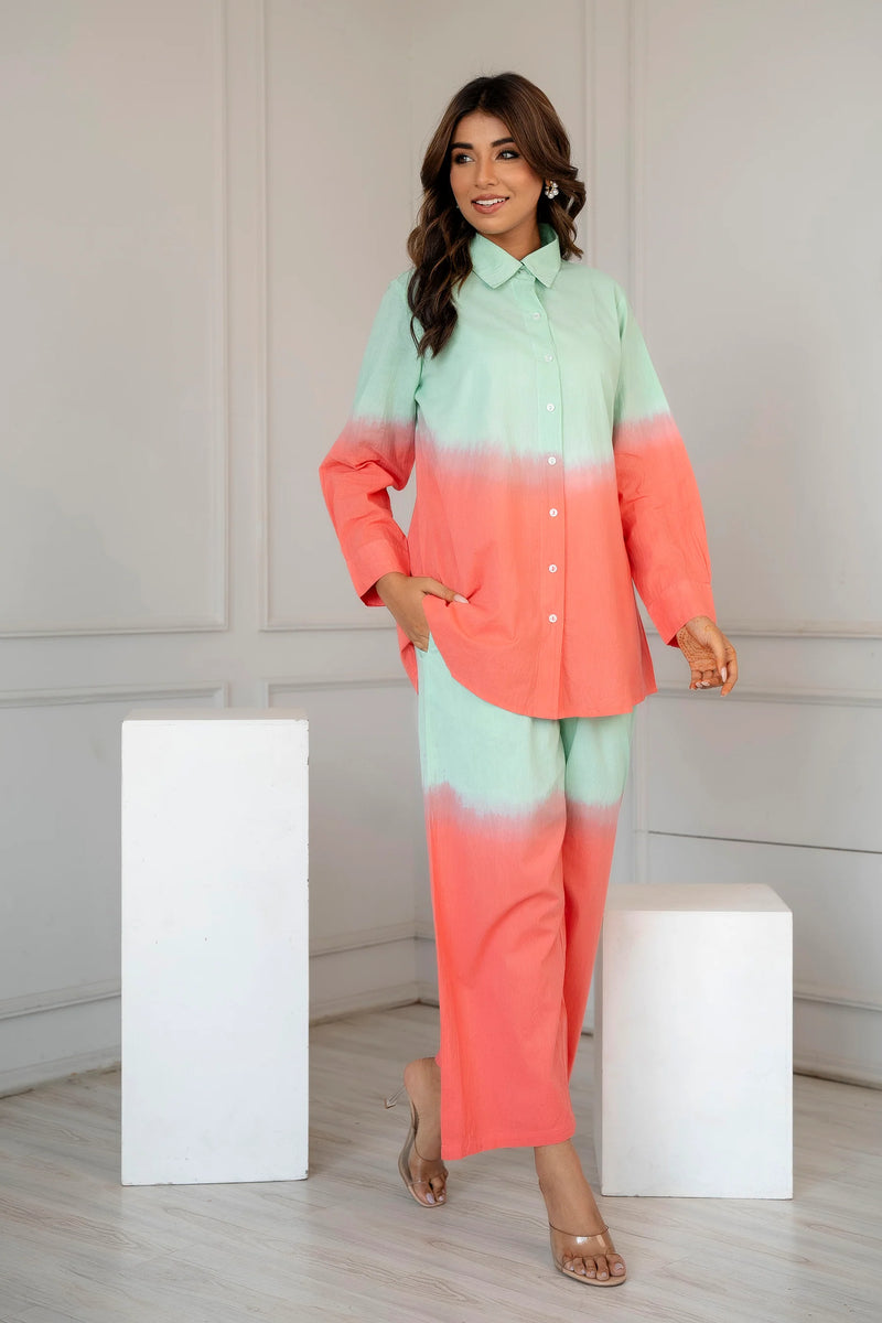 Peachy Glow Ombre Co-ord Set