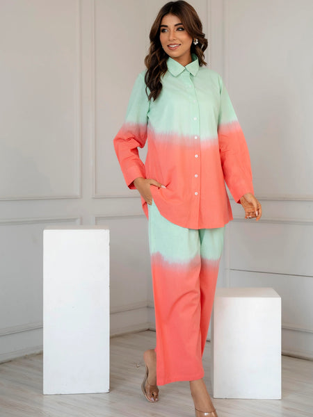 Peachy Glow Ombre Co-ord Set