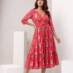 candy bloom midi dress